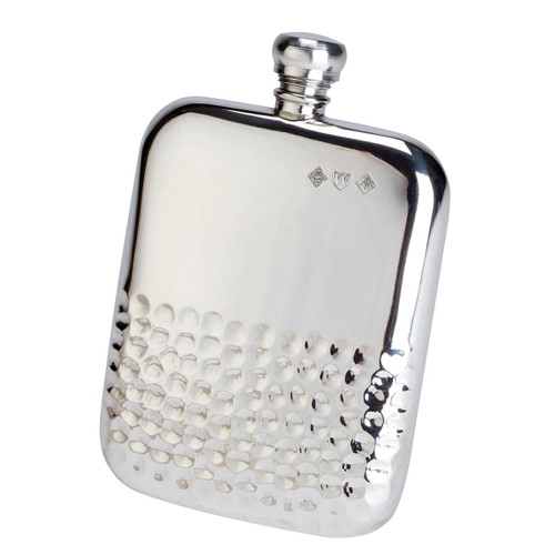 Pewter Bisley Hammered Finish Flask