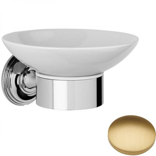 Brushed Gold Matt Samuel Heath Style Moderne Soap Holder White Ceramic N6634W