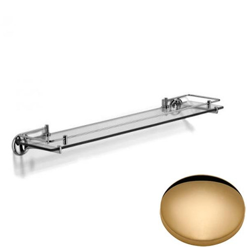 Non-Lacquered Brass Samuel Heath Novis Glass Shelf With Lifting Rail N1113-LR/N1115-LR