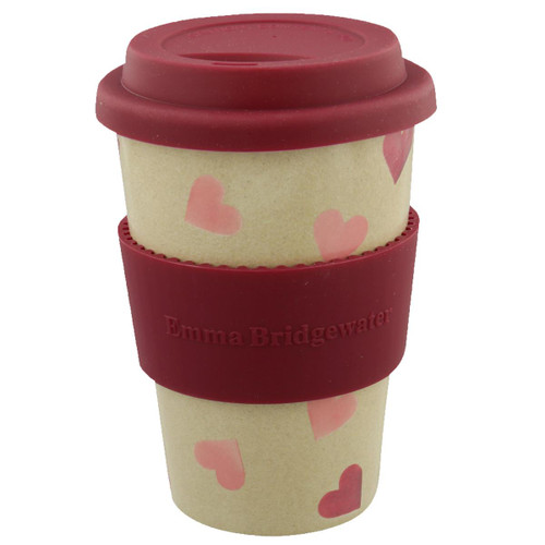 Emma Bridgewater Pink Hearts Rice Husk Travel Mug Emma Bridgewater Pink Hearts Rice Husk Travel Mug