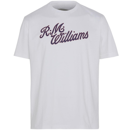 White/Red R. M. Williams Mens Script T-Shirt