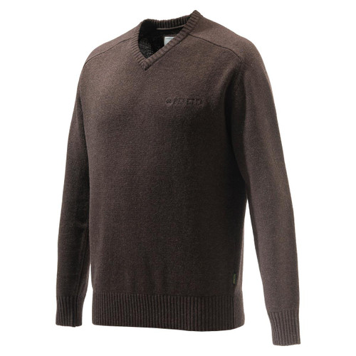 Brown Melange Beretta Somerset V-Neck Sweater