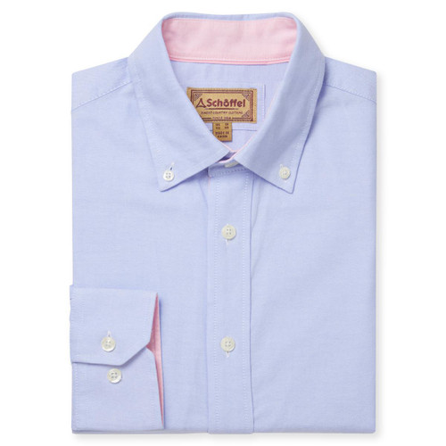 Light Blue Schoffel Mens Soft Oxford Shirt