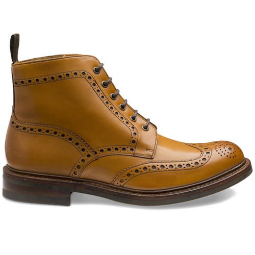 Tan Loake Mens Bedale Brogue Boots Side