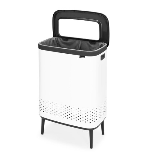 White Brabantia Bo Laundry Bin Hi 2x45 Litre White Brabantia Bo Laundry Bin Hi 2x45 Litre
