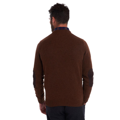 men's barbour patch crew neck lambswool sweater