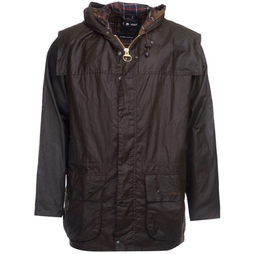 barbour waxed hooded jacket men's