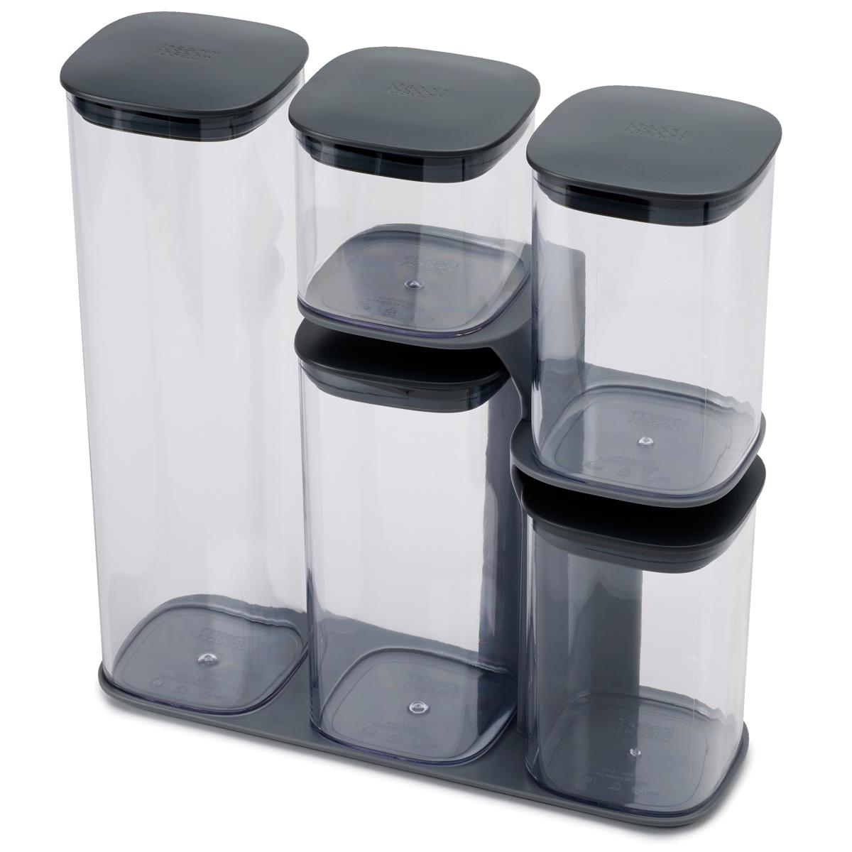 Joseph Joseph Podium 5-piece storage jar set with stand