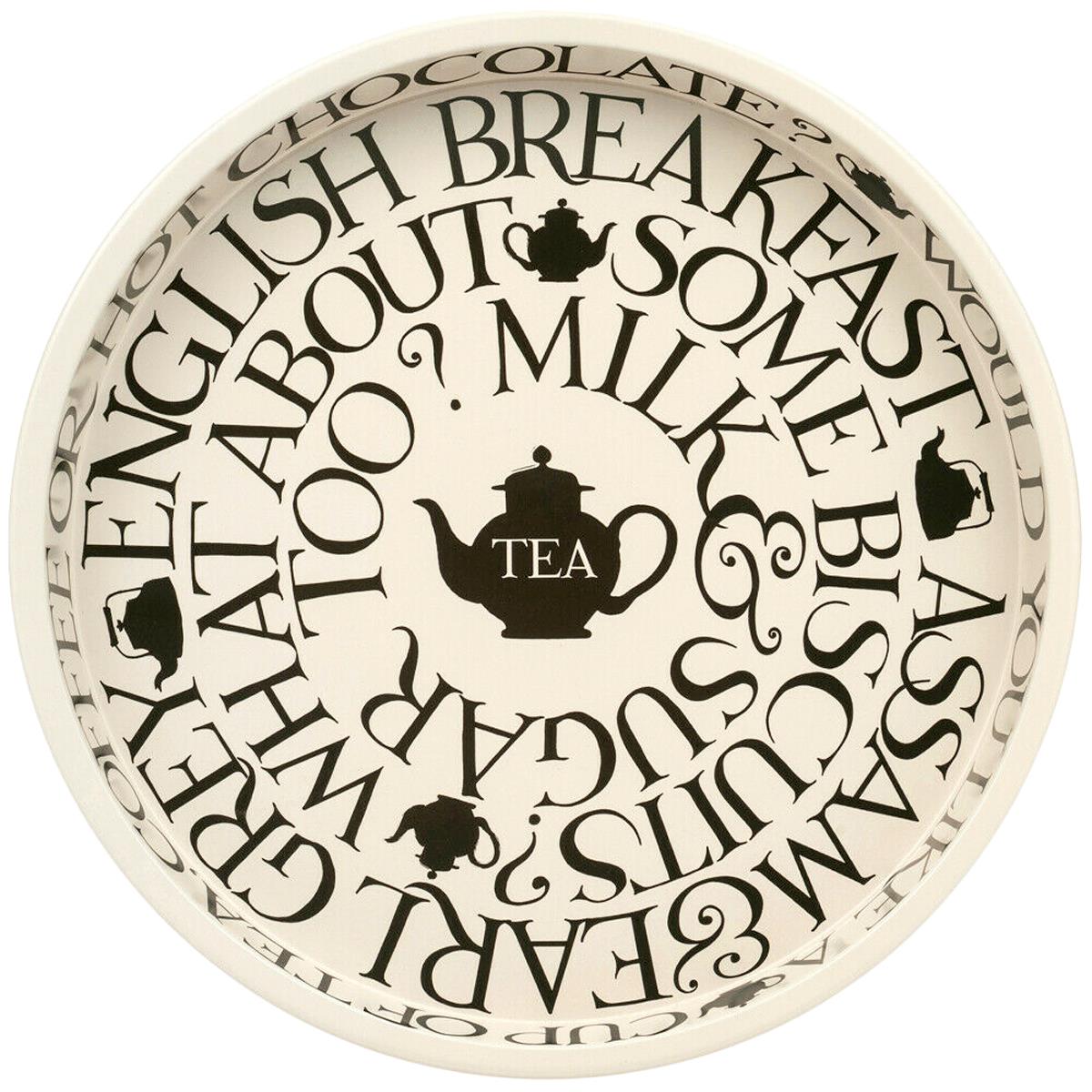 Emma Bridgewater Black Toast Round Tin Tray Emma Bridgewater Black Toast Round Tin Tray