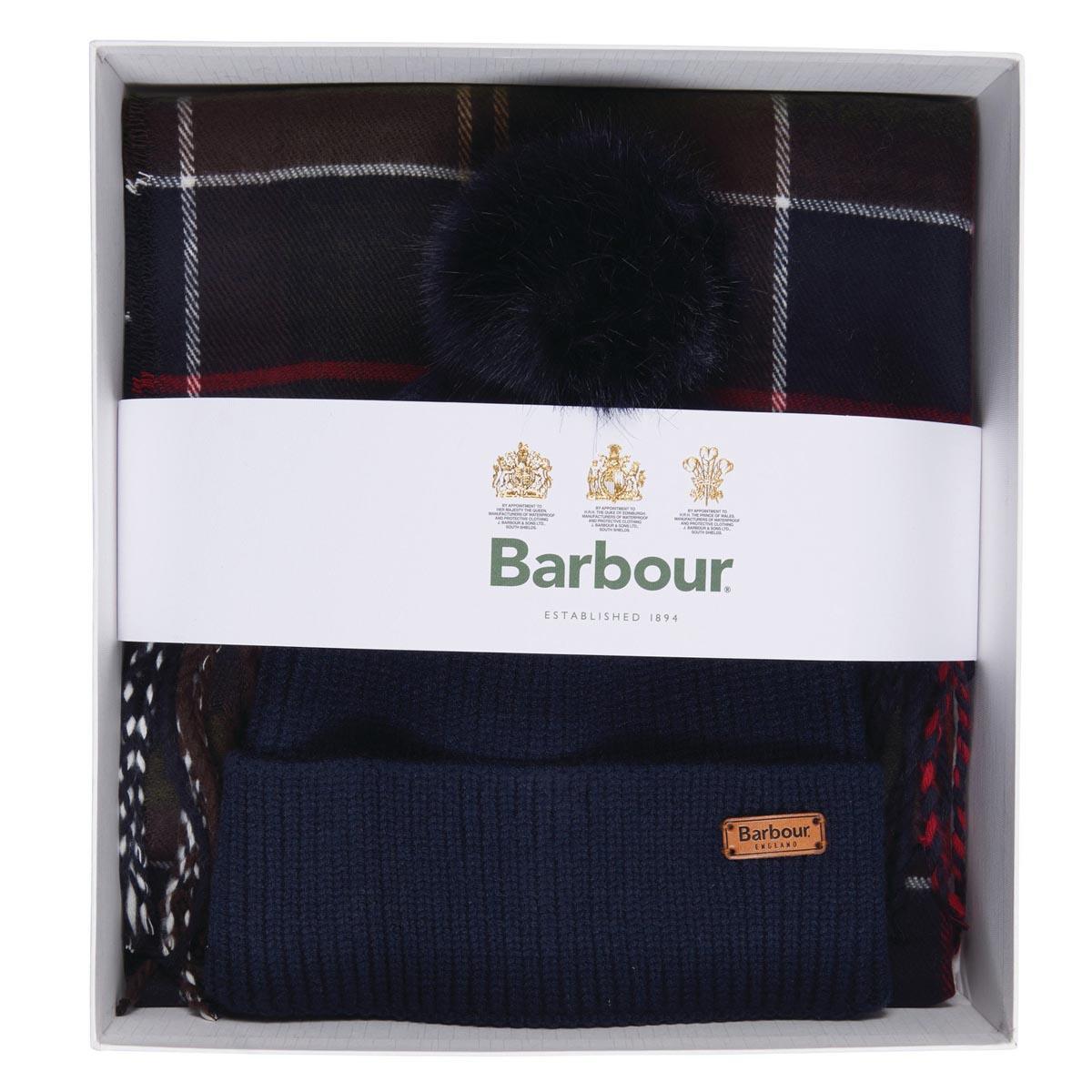 Barbour Womens Beanie & Hailes Scarf Gift Set
