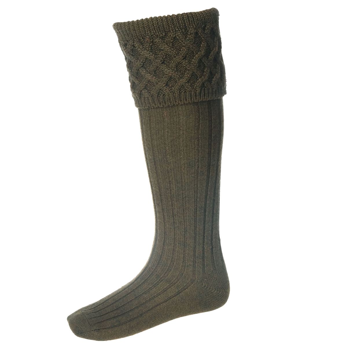 House Of Cheviot Mens Rannoch Chunky Cross Stitch Pattern Top Sock