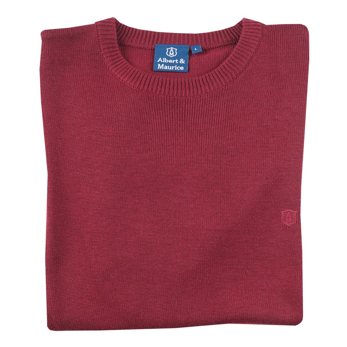 Albert & Maurice Bosbury Seawool Crew Neck Jumper Wine