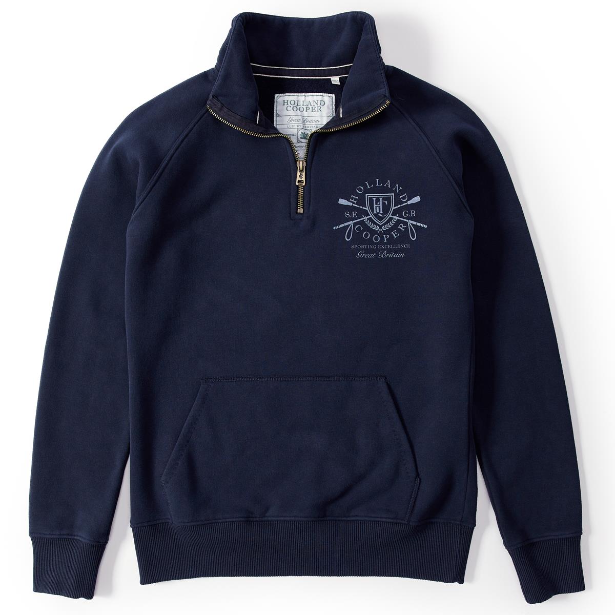 Holland Cooper Womens Crest Zip Henley Jumper Holland Cooper Womens Crest Zip Henley Jumper