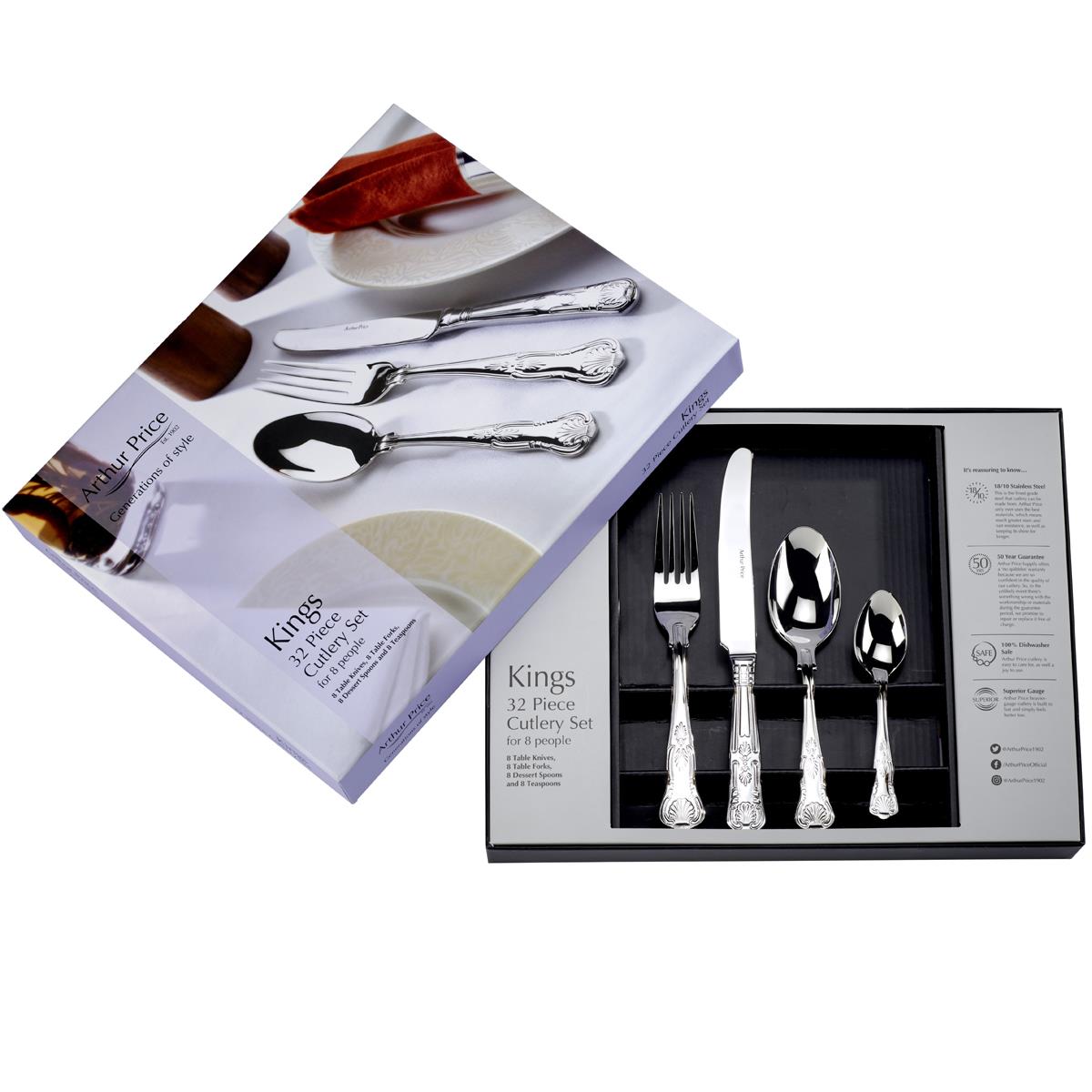 Arthur Price Kings 32 Piece Cutlery Set