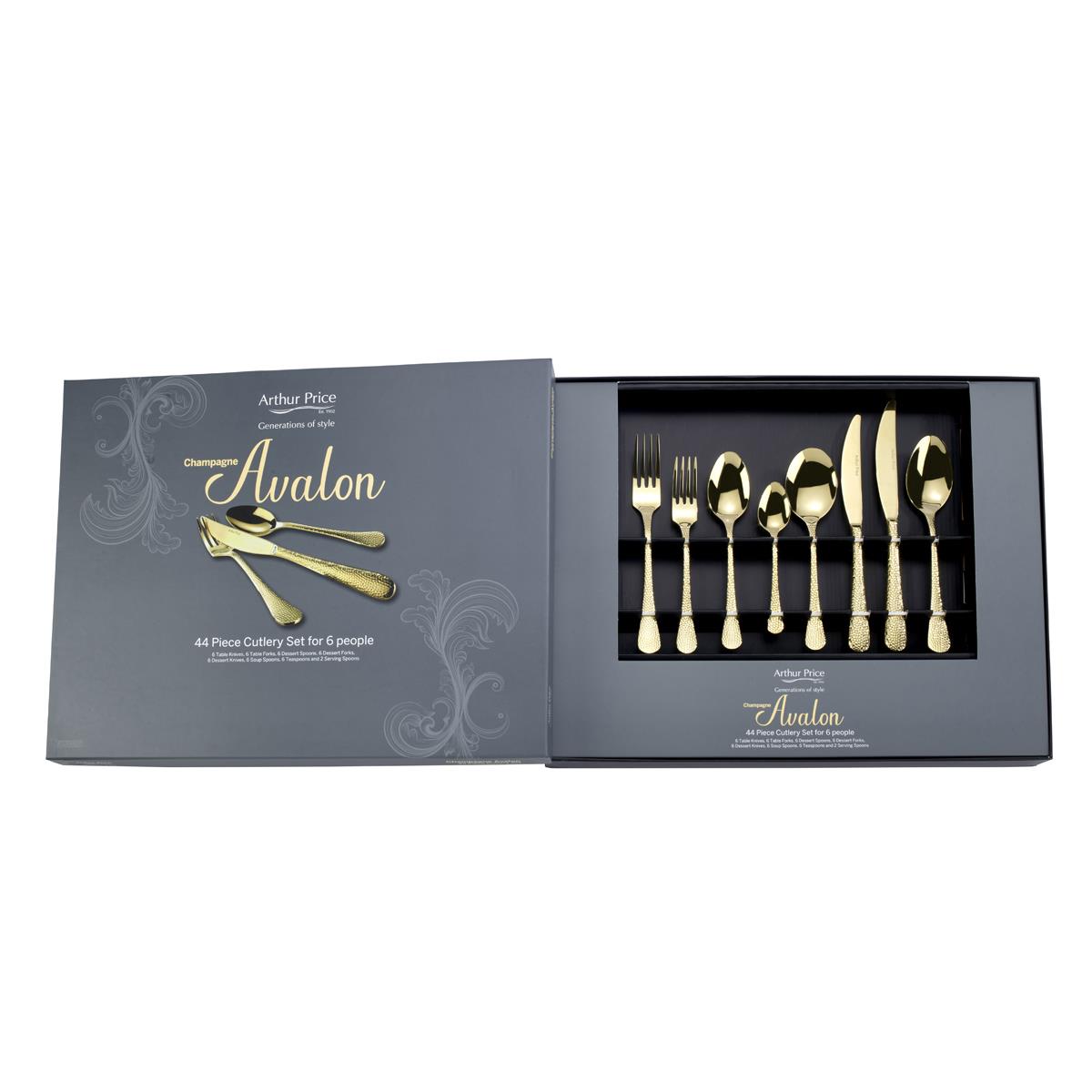 Arthur Price Champagne Avalon 44 Piece Cutlery Set