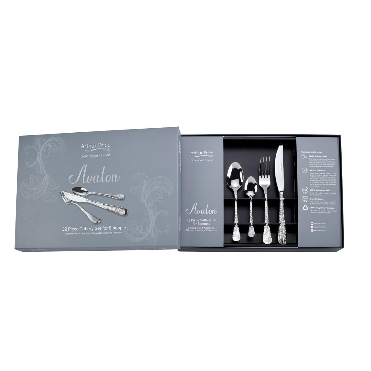 Arthur Price Stainless Steel Avalon 32 Piece Cutlery Set