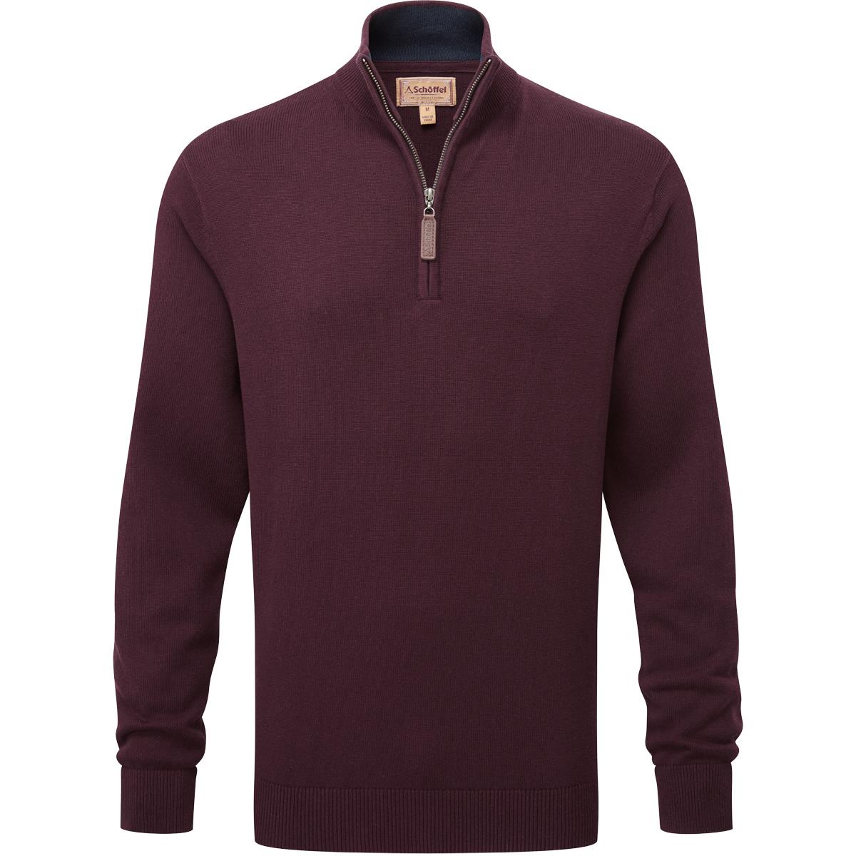 Schoffel Mens Calton Cotton Cashmere 1/4 Zip Jumper