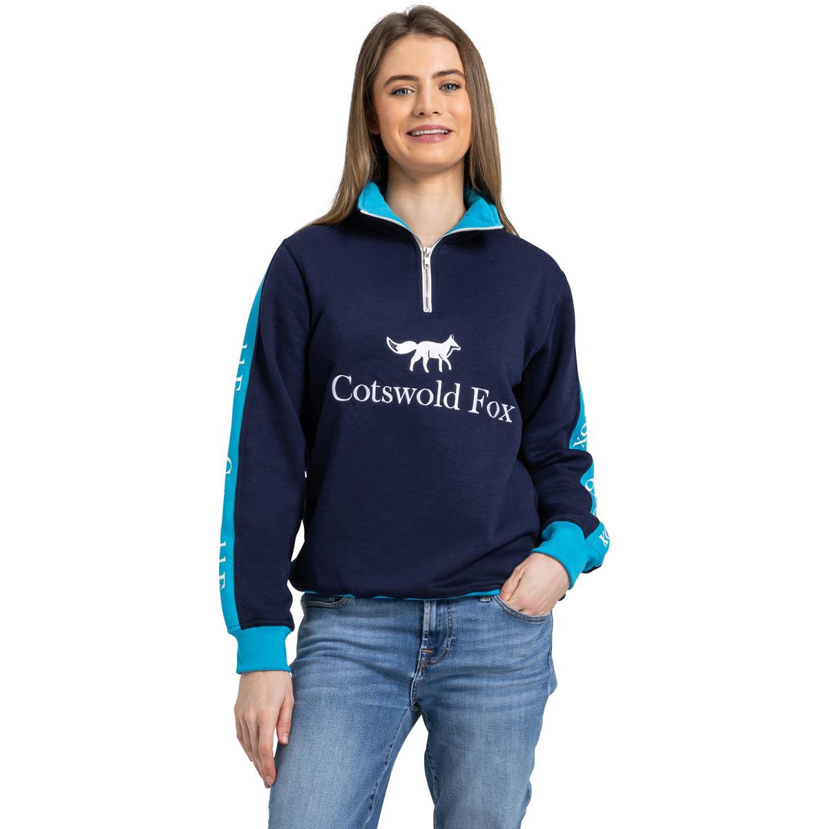 Cotswold Fox Unisex Cheltenham Quarter Zip Navy Jumper