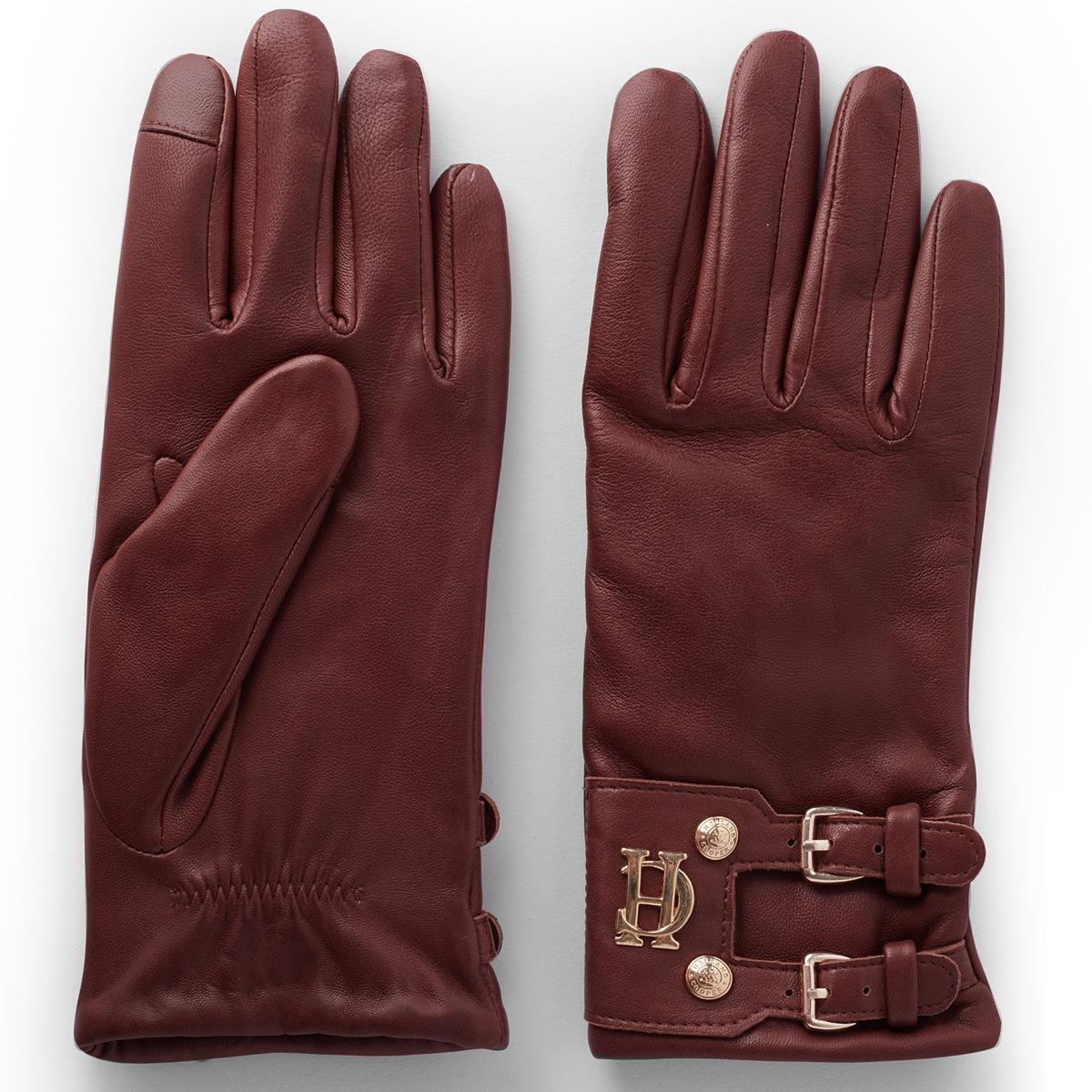 Holland Cooper Womens Monogram Leather Gloves