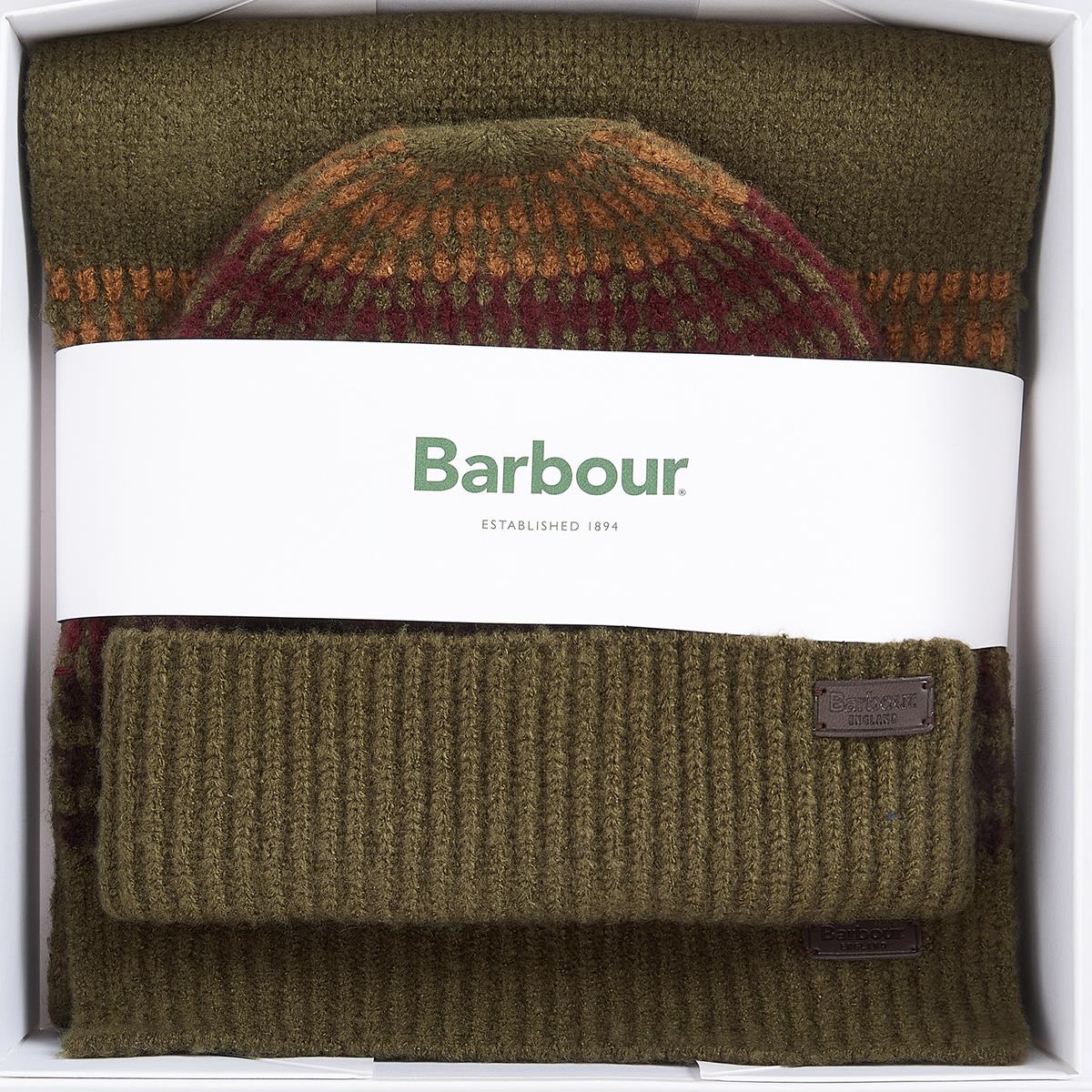 Barbour Mens Branton Beanie and Scarf Gift Set