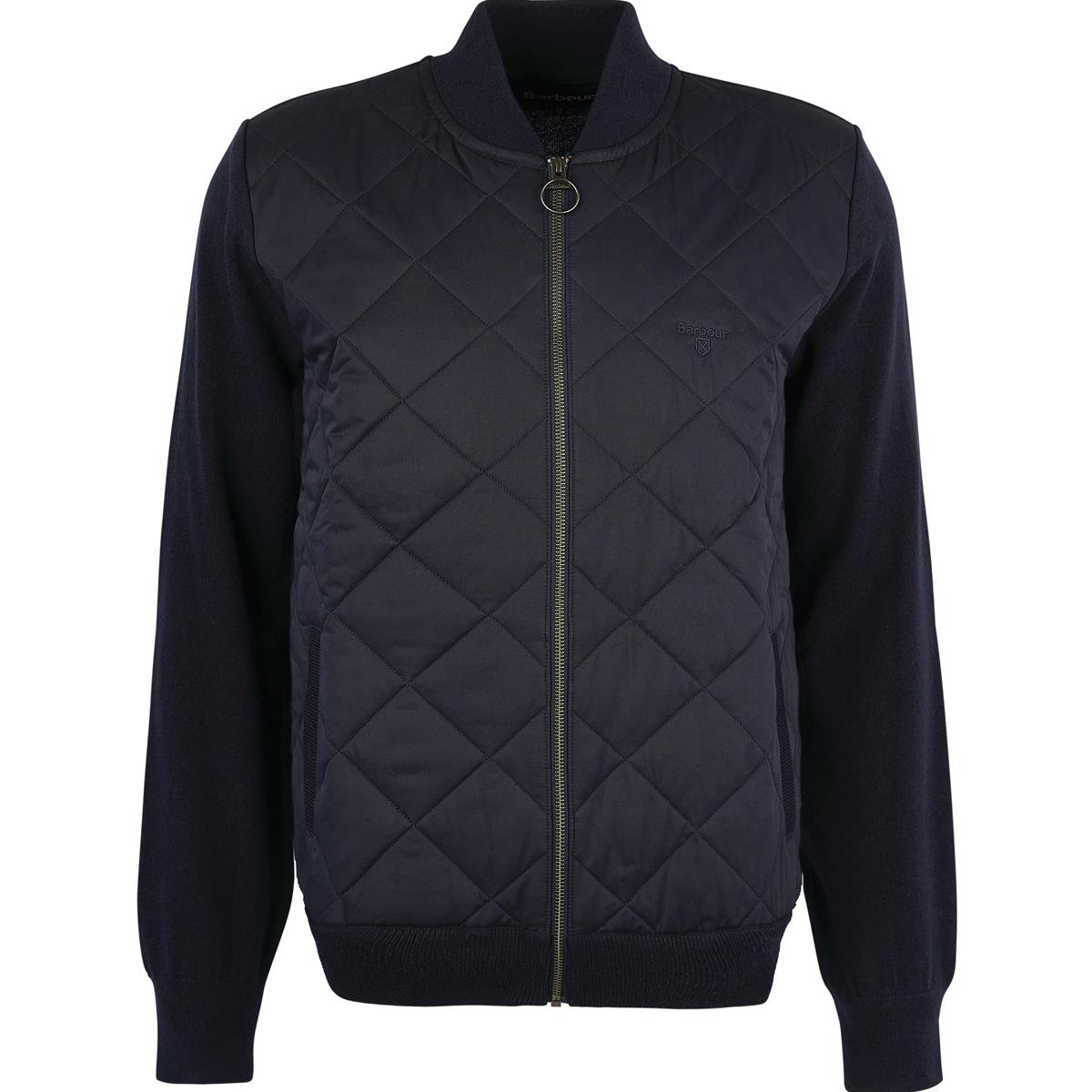 Barbour Mens Essential Box Quilt Zip Through Knitted Cardigan