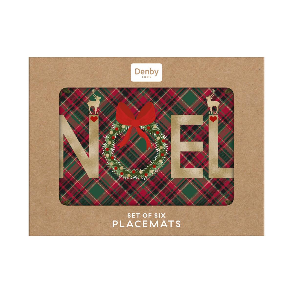Denby Noel Tartan Set Of 6 Placemats