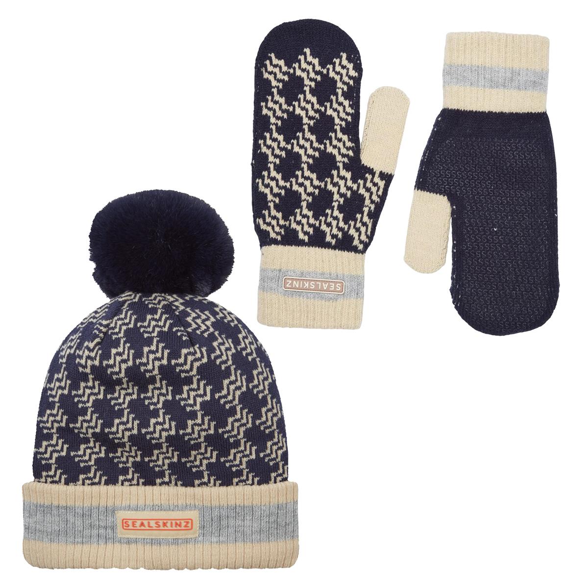 Sealskinz Dilham Waterproof Bobble Hat & Gloves Gift Set
