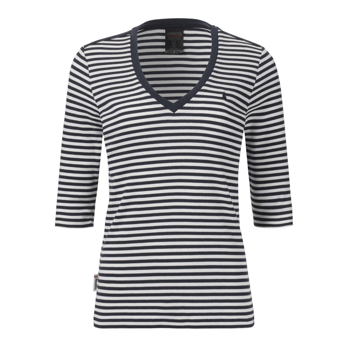 Musto Womens Classic V Neck Stripe Tee