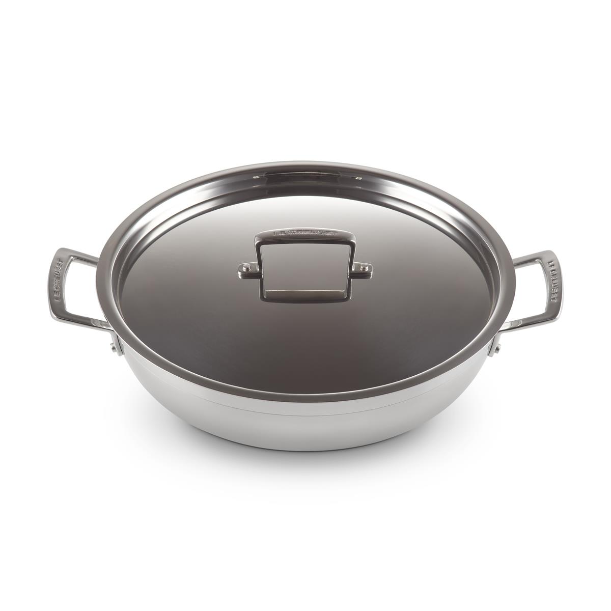 Le Creuset Classic 3-ply Stainless Steel Shallow Casserole with Lid