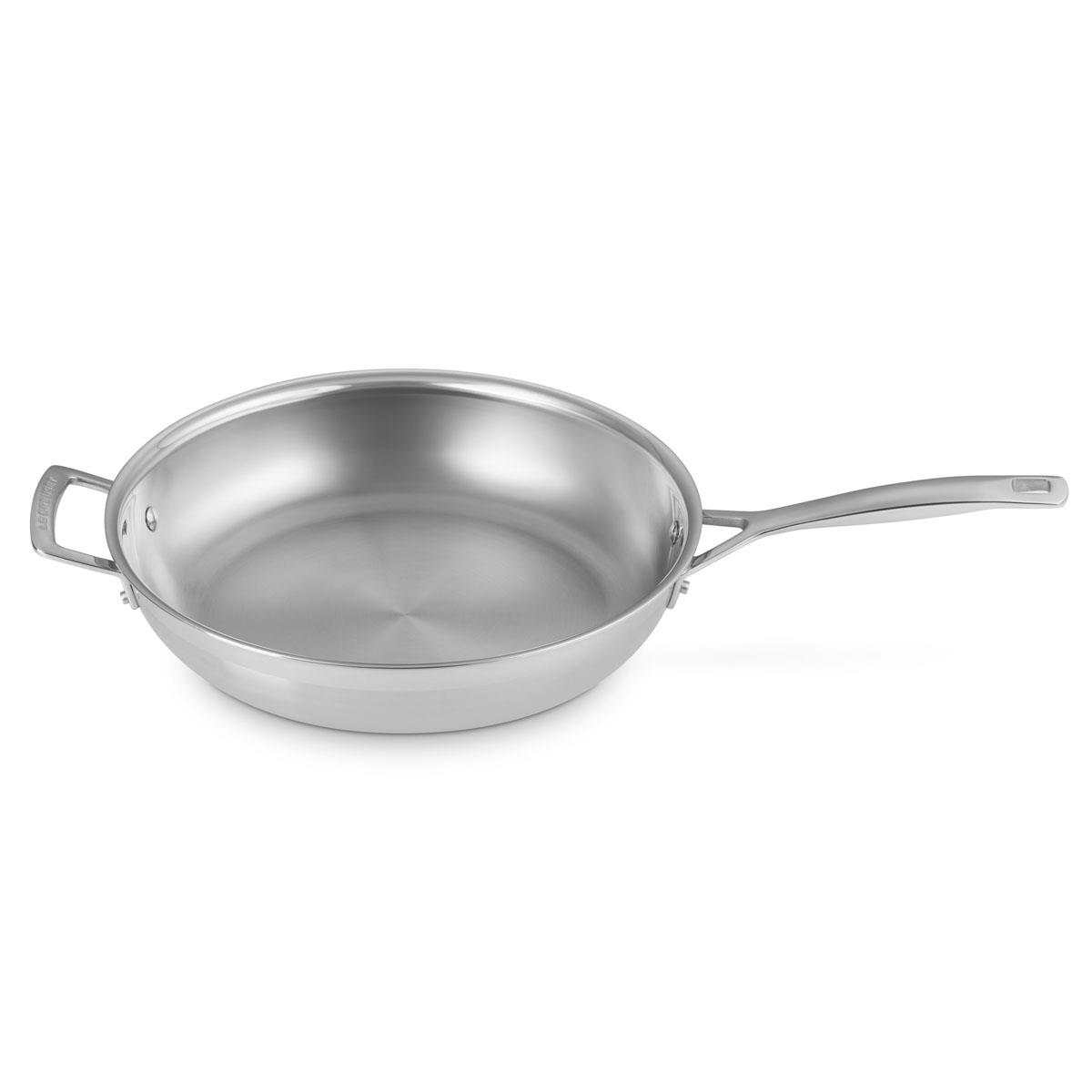 Le Creuset Classic 3-ply Stainless Steel Uncoated Frying Pan with Helper Handle