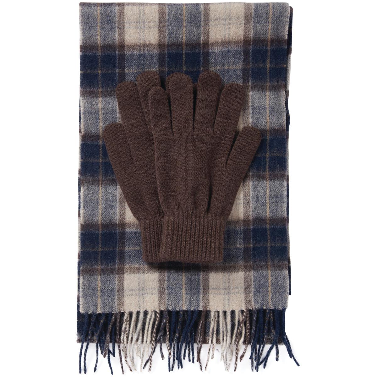 Barbour Tartan Scarf and Glove Gift Set Autum Dress
