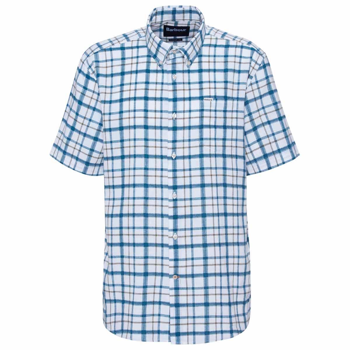 Barbour Mens Glover Short Sleeve Linen Blend Regular Fit Shirt