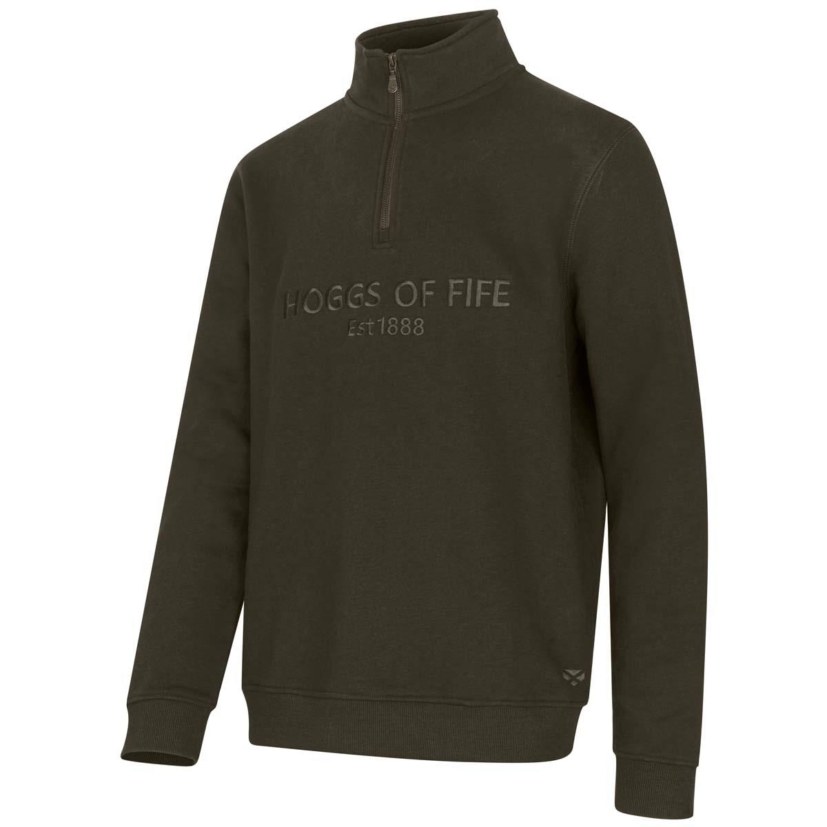 Hoggs Of Fife Mens Galloway 1888 Plain 1/4 Zip Sweatshirt