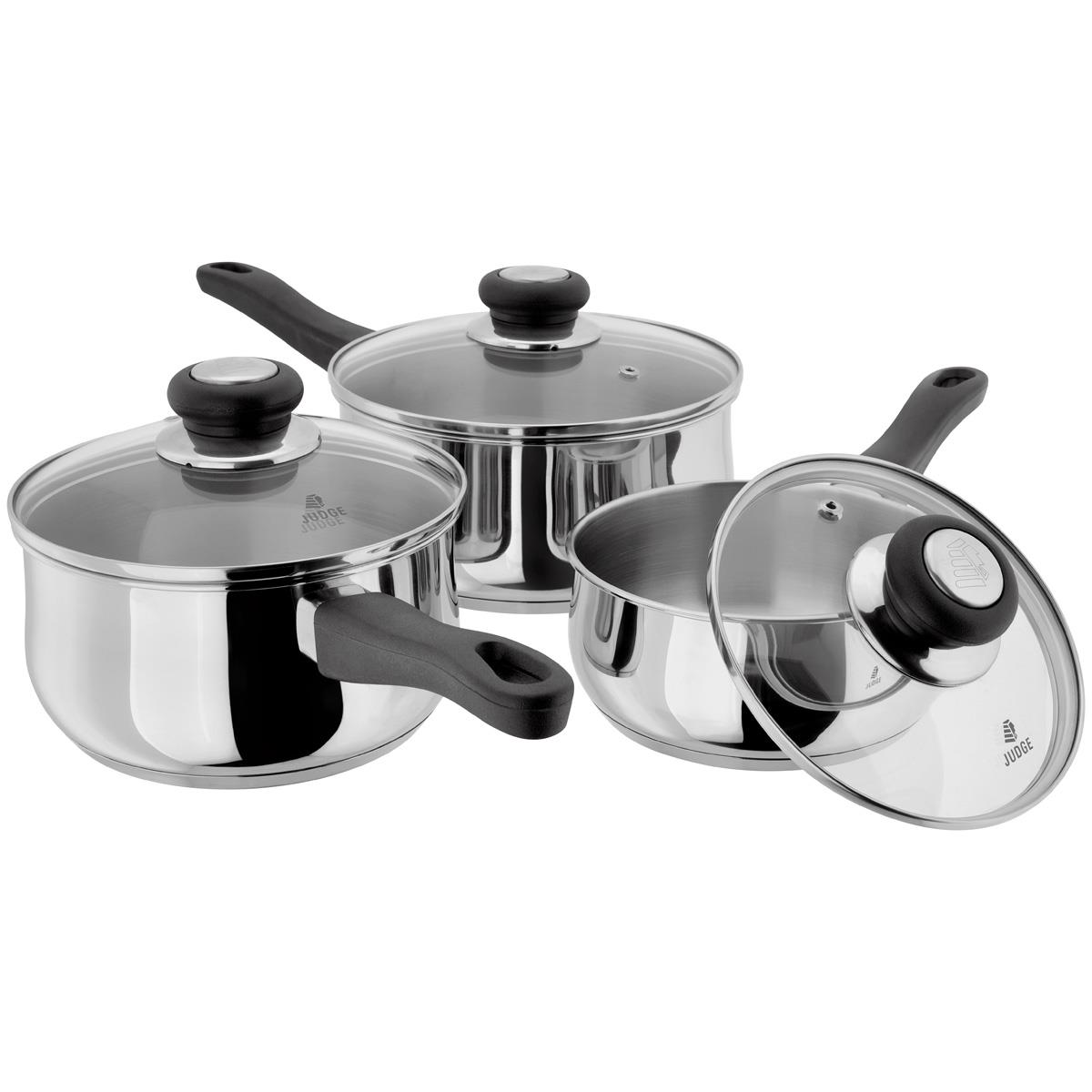 Judge Vista 3 Piece Saucepan Set 16cm, 18cm, 20cm