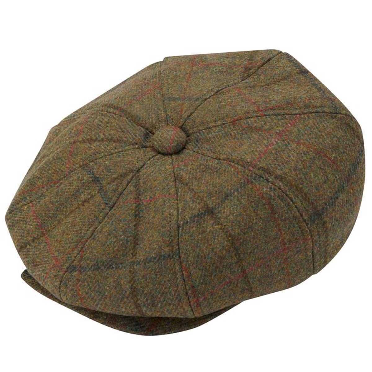Alan Paine Mens Combrook Tweed Bakerboy Cap