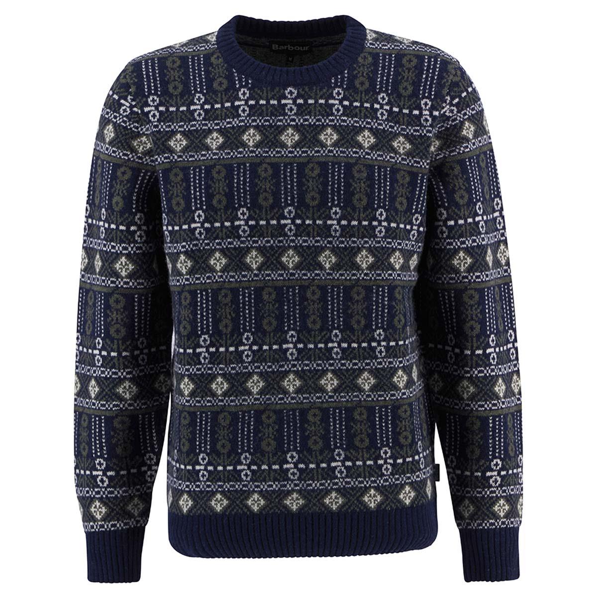Barbour Mens Grangetown Fair Isle Crew Neck Sweater