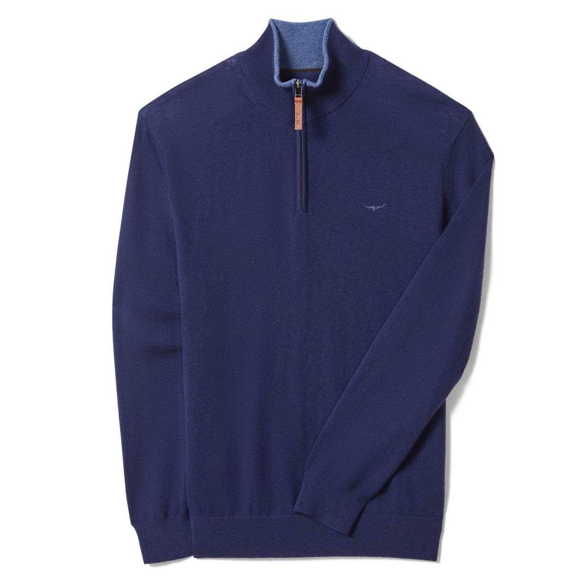 R.M. Williams Mens Ernest 1/4 Zip Merino Knit Jumper