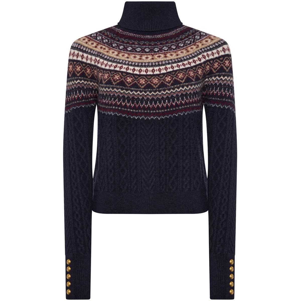 Holland Cooper Womens Rebecca Roll Neck Fair Isle Knit Jumper