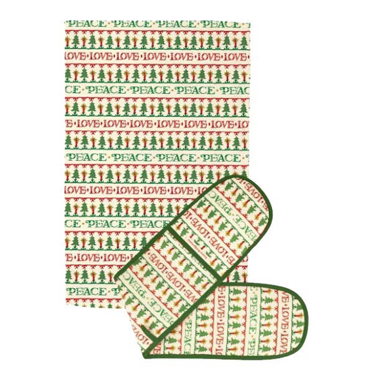 Emma Bridgewater Christmas Joy Double Oven Glove and Tea Towel Set