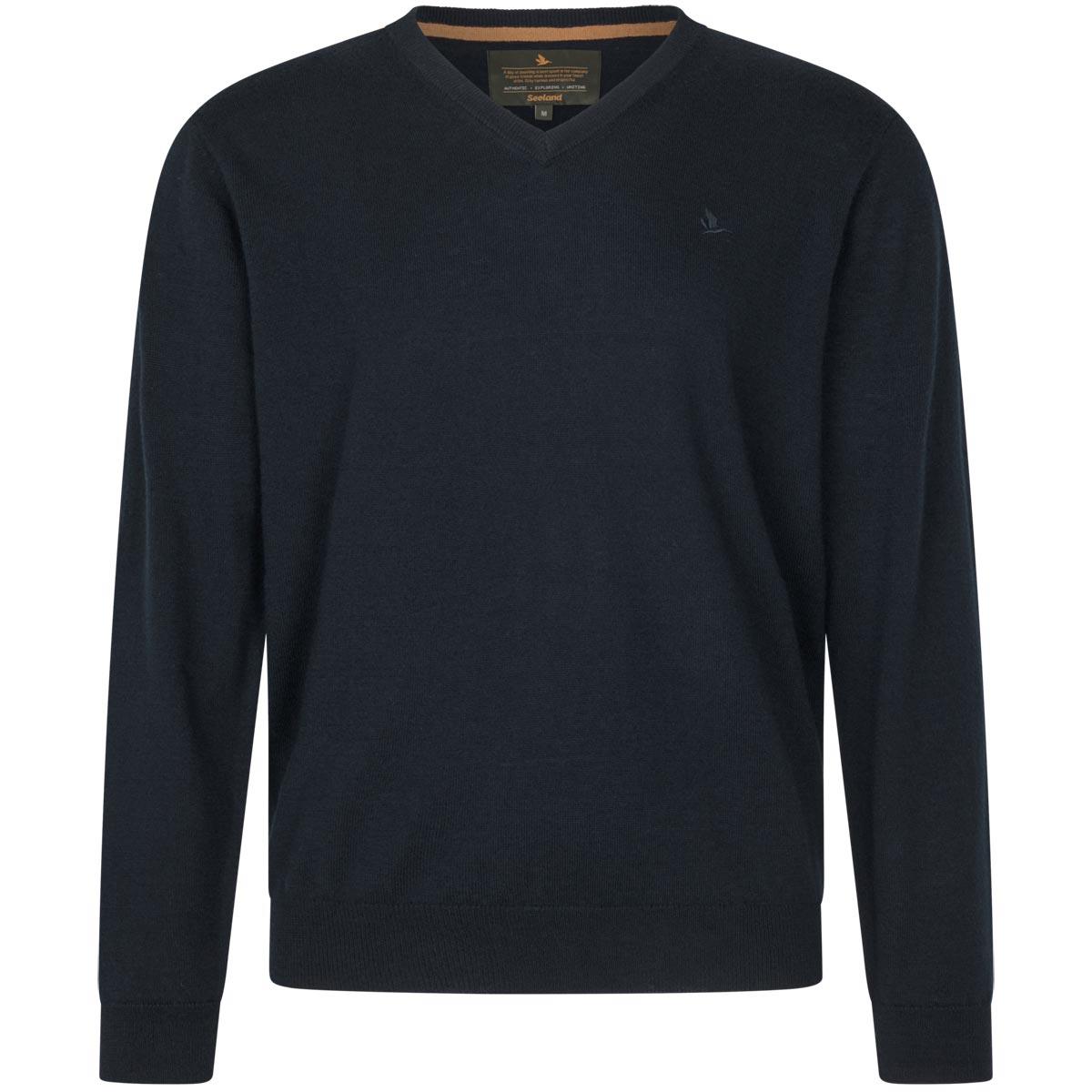 Seeland Mens Pine V-Neck Merino Pullover