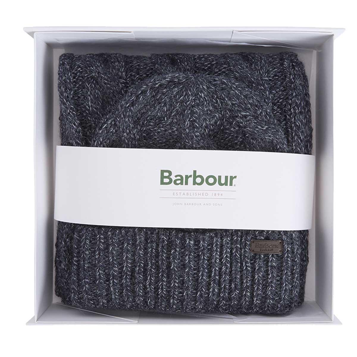Barbour Mens Jesmond Beanie and Scarf Gift Set