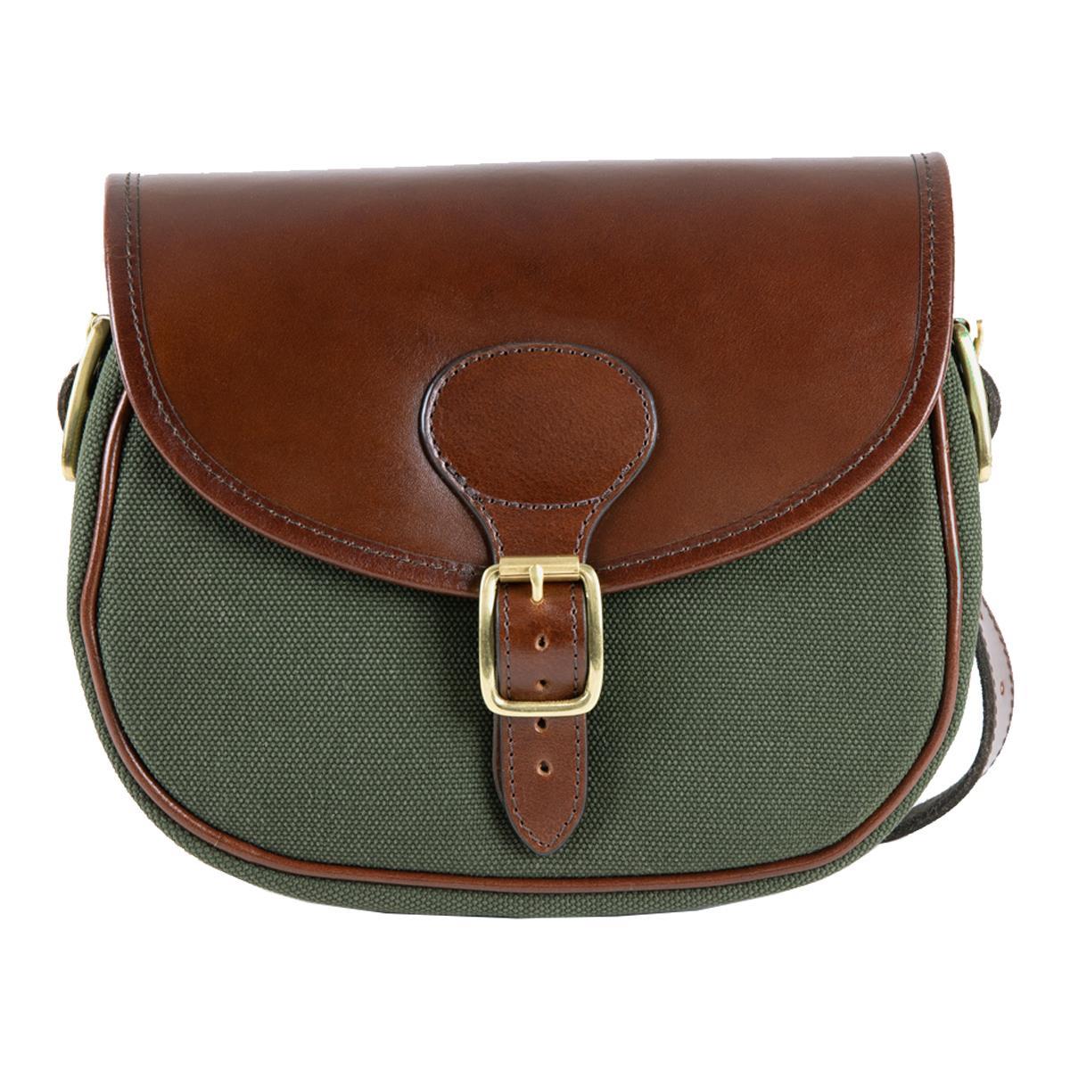 Teales Huntsman Brandy Leather & Forest Canvas Cartridge Bag