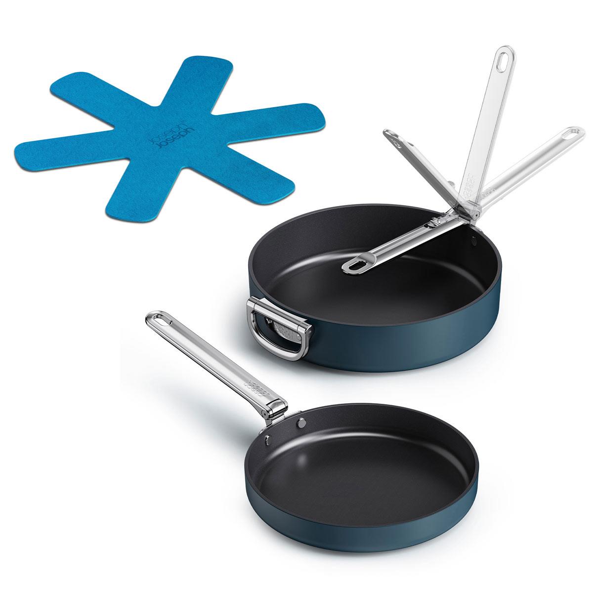 Joseph Joseph Space Folding Handle Ceramic Non-Stick 2 Piece Frying Pan Set