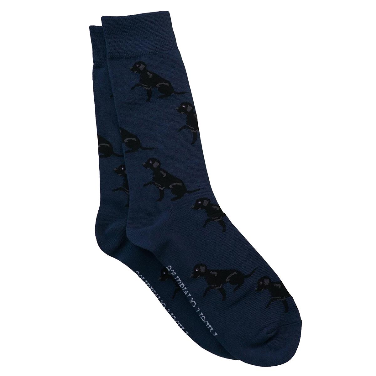 Albert and Maurice Mens Black Labrador Socks