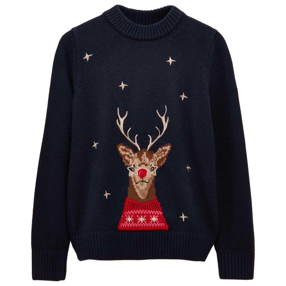 Joules Womens Noelle Reindeer Christmas Jumper