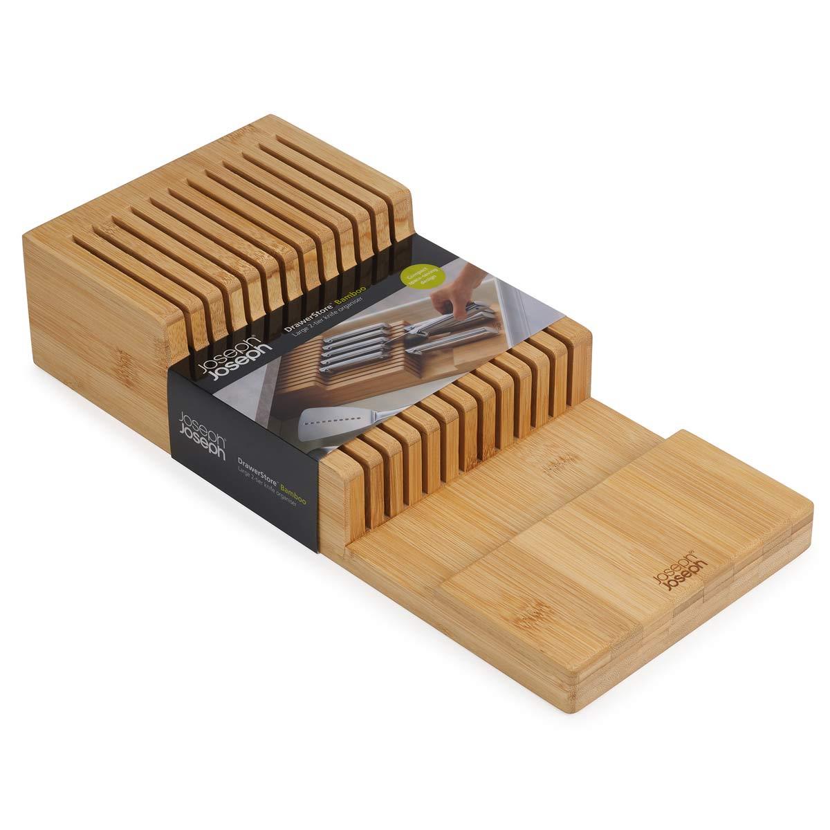 Joseph Joseph DrawerStore Bamboo Large 2-tier Knife Organiser