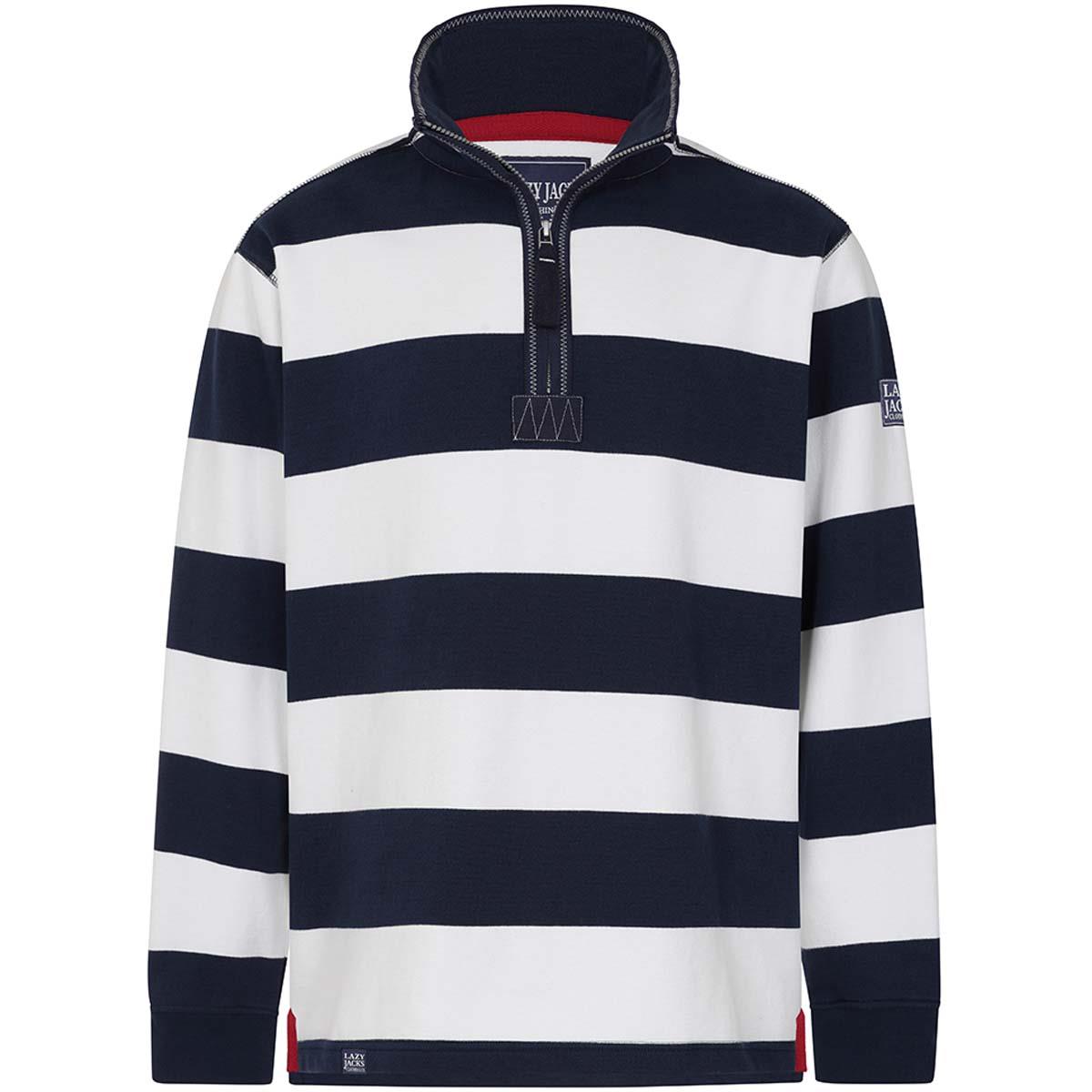 Lazy Jacks Mens LJ39 1/4 Zip Stripe Sweatshirt