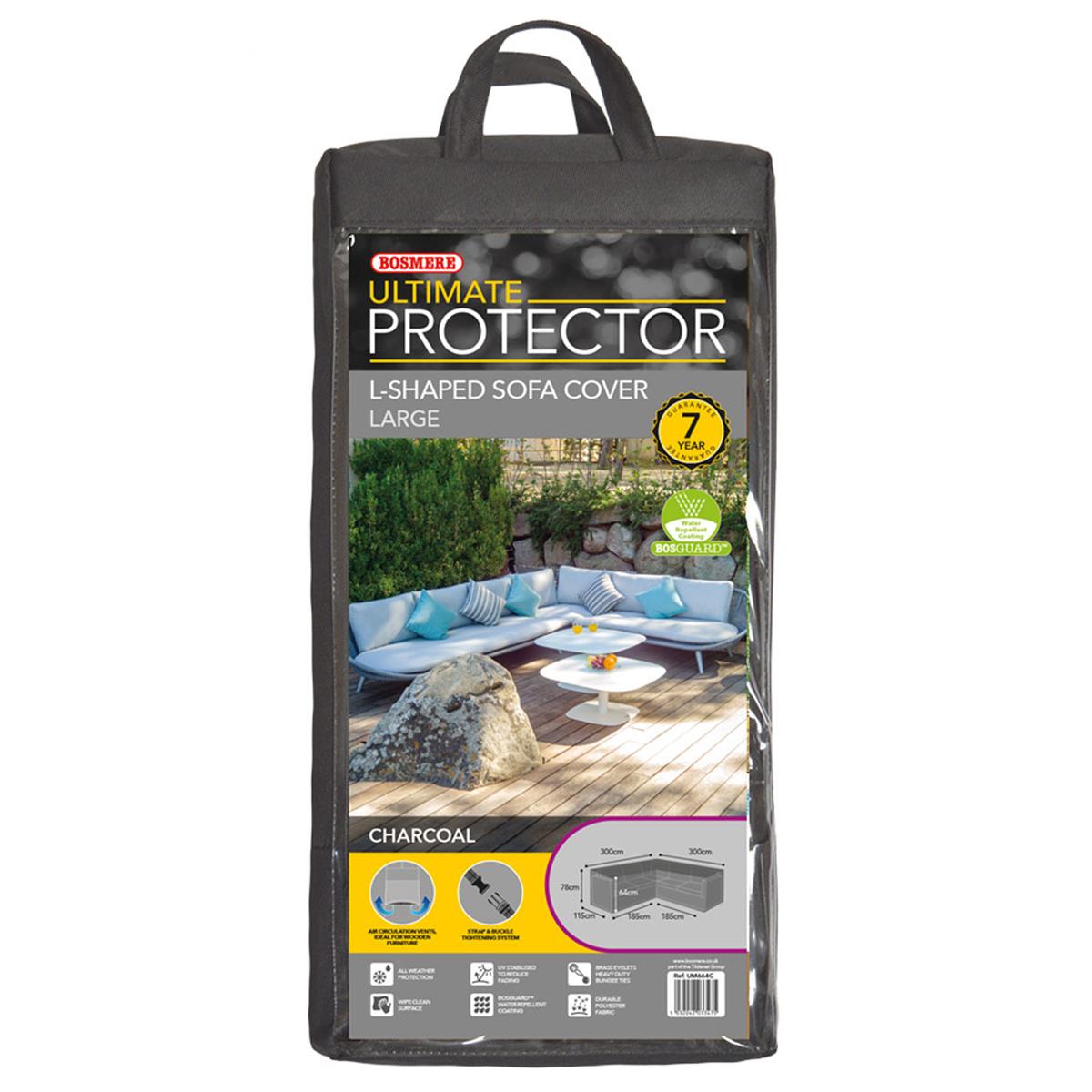 Bosmere Ultimate Protector L Shaped Sofa Cover 3m Charcoal UM664C