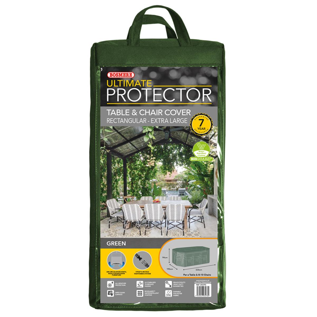 Bosmere Ultimate Protector Rectangular Patio Set Cover 8-10 Seat Green U537G