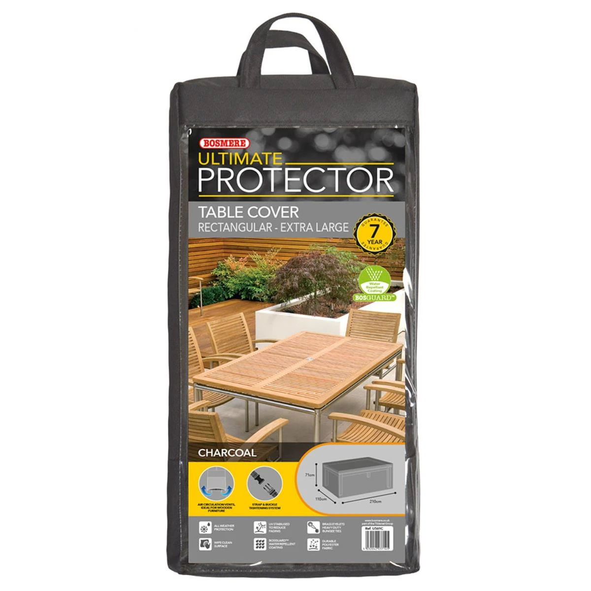 Bosmere Ultimate Protector Rectangular Table Cover Extra Large Charcoal U561C 